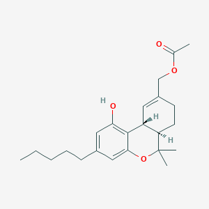 B14126687 [(6aR,10aR)-1-Hydroxy-6,6-dimethyl-3-pentyl-6a,7,8,10a-tetrahydro-6H-dibenzo[b,d]pyran-9-yl]methyl acetate CAS No. 26108-47-4