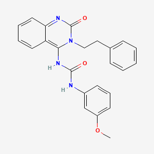 (E)-1-(3-methoxyphenyl)-3-(2-oxo-3-phenethyl-2,3-dihydroquinazolin-4(1H)-ylidene)urea