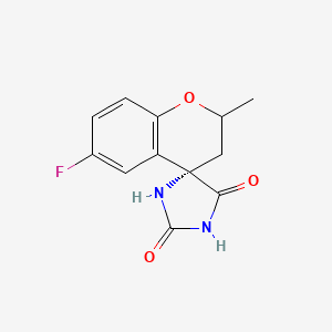 molecular formula C12H11FN2O3 B14126722 (2R,4S)-6-Fluoro-2-methylspiro[chroman-4,4'-imidazolidine]-2',5'-dione 