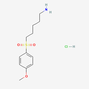 molecular formula C12H20ClNO3S B1412673 5-(4-Methoxybenzenesulfonyl)-pentylamine hydrochloride CAS No. 2202948-79-4