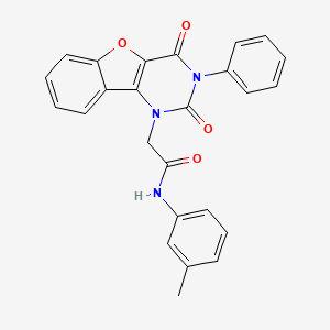 molecular formula C25H19N3O4 B14126739 2-(2,4-dioxo-3-phenyl-3,4-dihydrobenzofuro[3,2-d]pyrimidin-1(2H)-yl)-N-(m-tolyl)acetamide 