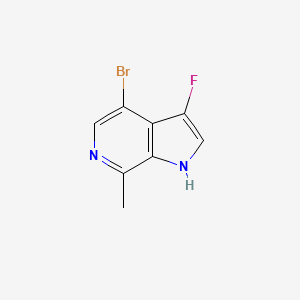 molecular formula C8H6BrFN2 B14126746 4-Bromo-3-fluoro-7-methyl-1H-pyrrolo[2,3-c]pyridine 