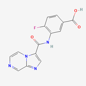 4-Fluoro-3-[(imidazo[1,2-a]pyrazine-3-carbonyl)-amino]benzoic acid