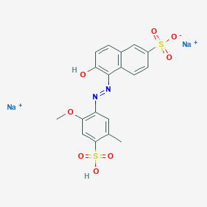 molecular formula C18H15N2Na2O8S2+ B14126765 Disodium;6-hydroxy-5-[(2-methoxy-5-methyl-4-sulfophenyl)diazenyl]naphthalene-2-sulfonate 