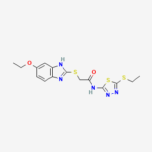 2-[(5-ethoxy-1H-benzimidazol-2-yl)sulfanyl]-N-[5-(ethylsulfanyl)-1,3,4-thiadiazol-2-yl]acetamide