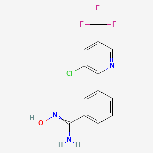 molecular formula C13H9ClF3N3O B1412680 3-(3-chloro-5-(trifluoromethyl)pyridin-2-yl)-N-hydroxybenzimidamide CAS No. 1823183-42-1