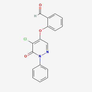 2-[(5-Chloro-6-oxo-1-phenyl-1,6-dihydropyridazin-4-yl)oxy]benzaldehyde