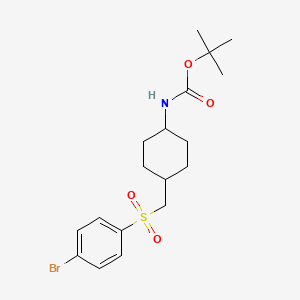 molecular formula C18H26BrNO4S B1412684 [4-(4-Bromobenzenesulfonylmethyl)-cyclohexyl]-carbamic acid tert-butyl ester CAS No. 2206609-52-9