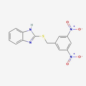 molecular formula C14H10N4O4S B14126863 2-[(3,5-dinitrophenyl)methylsulfanyl]-1H-benzimidazole 