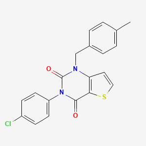 molecular formula C20H15ClN2O2S B14126869 3-(4-chlorophenyl)-1-(4-methylbenzyl)thieno[3,2-d]pyrimidine-2,4(1H,3H)-dione 