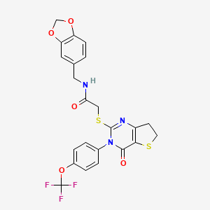 N-(benzo[d][1,3]dioxol-5-ylmethyl)-2-((4-oxo-3-(4-(trifluoromethoxy)phenyl)-3,4,6,7-tetrahydrothieno[3,2-d]pyrimidin-2-yl)thio)acetamide