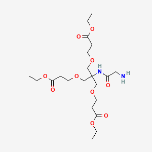molecular formula C21H38N2O10 B1412695 3-[2-(2-Amino-acetylamino)-3-(2-ethoxycarbonyl-ethoxy)-2-(2-ethoxycarbonyl-ethoxymethyl)-propoxy]-propionic acid ethyl ester CAS No. 1324007-77-3