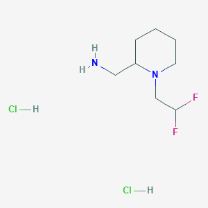 molecular formula C8H18Cl2F2N2 B1412697 C-[1-(2,2-Difluoroethyl)-piperidin-2-yl]-methylamine dihydrochloride CAS No. 2208654-95-7