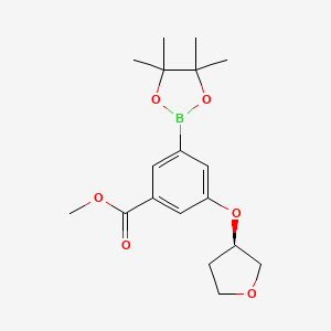 molecular formula C18H25BO6 B1412700 Methyl 3-[(3R)-tetrahydrofuran-3-yl]oxy-5-(4,4,5,5-tetramethyl1,3,2-dioxaborolan-2-yl)benzoate CAS No. 1948233-47-3