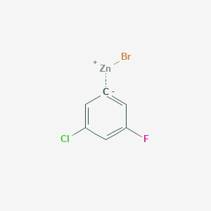 molecular formula C6H3BrClFZn B14127086 3-Chloro-5-fluorophenylzinc bromide 