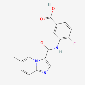 molecular formula C16H12FN3O3 B1412716 4-氟-3-[(6-甲基-咪唑并[1,2-a]吡啶-3-羰基)-氨基]-苯甲酸 CAS No. 2088945-60-0