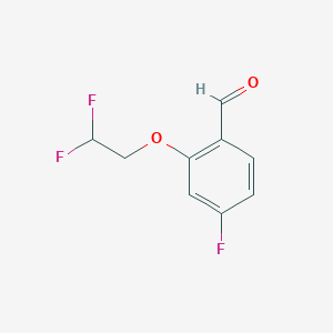 molecular formula C9H7F3O2 B1412719 2-(2,2-二氟乙氧基)-4-氟苯甲醛 CAS No. 2168381-16-4