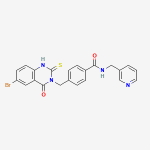 molecular formula C22H17BrN4O2S B14127205 4-[(6-bromo-4-oxo-2-sulfanylidene-1H-quinazolin-3-yl)methyl]-N-(pyridin-3-ylmethyl)benzamide 