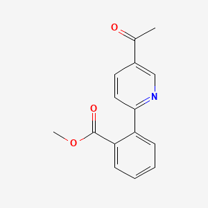 molecular formula C15H13NO3 B1412724 METHYL 2-(5-ACETYLPYRIDIN-2-YL)BENZOATE CAS No. 400892-36-6