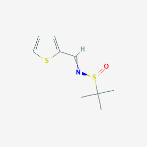 molecular formula C9H13NOS2 B1412732 (S)-2-methyl-N-[(thiophen-2-yl)methylidene]propane-2-sulfinamide CAS No. 878395-93-8