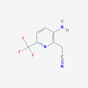 molecular formula C8H6F3N3 B1412734 3-Amino-6-(trifluoromethyl)pyridine-2-acetonitrile CAS No. 1806861-11-9