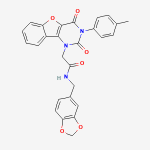 N-(benzo[d][1,3]dioxol-5-ylmethyl)-2-(2,4-dioxo-3-(p-tolyl)-3,4-dihydrobenzofuro[3,2-d]pyrimidin-1(2H)-yl)acetamide