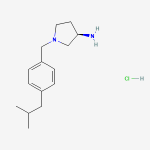 molecular formula C15H25ClN2 B1412742 R-1-(4-Isobutylbenzyl)pyrrolidin-3-ylamine hydrochloride CAS No. 2203952-49-0