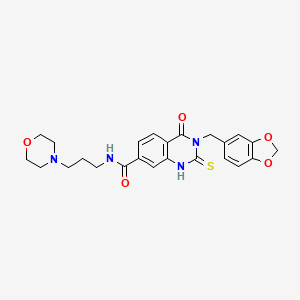 3-(1,3-benzodioxol-5-ylmethyl)-N-(3-morpholin-4-ylpropyl)-4-oxo-2-sulfanylidene-1H-quinazoline-7-carboxamide