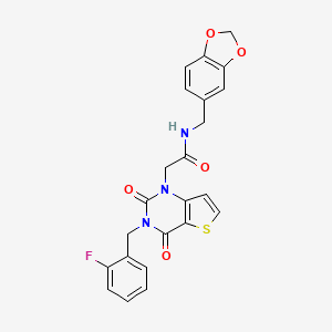 N-(1,3-benzodioxol-5-ylmethyl)-2-[3-(2-fluorobenzyl)-2,4-dioxo-3,4-dihydrothieno[3,2-d]pyrimidin-1(2H)-yl]acetamide