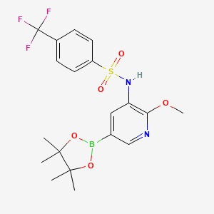 N-(2-Methoxy-5-(4,4,5,5-tetramethyl-1,3,2-dioxaborolan-2-yl)pyridin-3-yl)-4-(trifluoromethyl)benzenesulfonamide