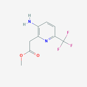 molecular formula C9H9F3N2O2 B1412754 Methyl 3-amino-6-(trifluoromethyl)pyridine-2-acetate CAS No. 1805505-03-6