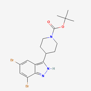 1-Piperidinecarboxylic acid, 4-(5,7-dibromo-1H-indazol-3-YL)-, 1,1-dimethylethyl ester