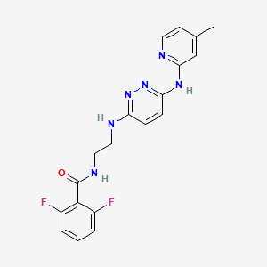 2,6-difluoro-N-(2-((6-((4-methylpyridin-2-yl)amino)pyridazin-3-yl)amino)ethyl)benzamide