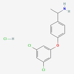 molecular formula C14H14Cl3NO B1412772 1-[4-(3,5-Dichlorophenoxy)-phenyl]-ethylamine hydrochloride CAS No. 2206264-62-0