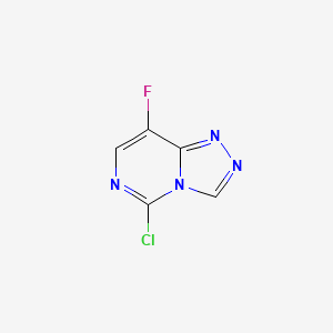 molecular formula C5H2ClFN4 B1412775 5-Chloro-8-fluoro[1,2,4]triazolo[4,3-c]pyrimidine CAS No. 1417360-98-5