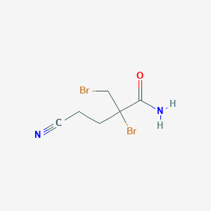 molecular formula C6H8Br2N2O B14127778 2-Bromo-2-(bromomethyl)-4-cyanobutanamide CAS No. 88912-56-5