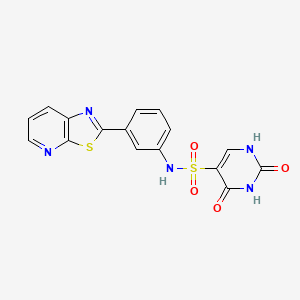 molecular formula C16H11N5O4S2 B14127996 2,4-dioxo-N-(3-(thiazolo[5,4-b]pyridin-2-yl)phenyl)-1,2,3,4-tetrahydropyrimidine-5-sulfonamide 