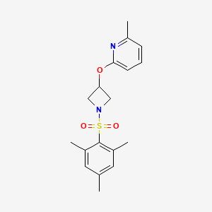 molecular formula C18H22N2O3S B14128045 2-((1-(Mesitylsulfonyl)azetidin-3-yl)oxy)-6-methylpyridine 