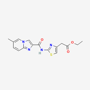 molecular formula C16H16N4O3S B14128060 ethyl [(2E)-2-{[(6-methylimidazo[1,2-a]pyridin-2-yl)carbonyl]imino}-2,3-dihydro-1,3-thiazol-4-yl]acetate CAS No. 1049124-55-1