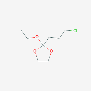 molecular formula C8H15ClO3 B14128110 2-(3-Chloropropyl)-2-ethoxy-1,3-dioxolane 