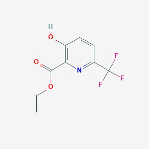 molecular formula C9H8F3NO3 B1412812 Ethyl 3-hydroxy-6-(trifluoromethyl)picolinate CAS No. 1804096-65-8