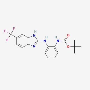 molecular formula C19H19F3N4O2 B14128243 tert-Butyl (2-((5-(trifluoromethyl)-1H-benzo[d]imidazol-2-yl)amino)phenyl)carbamate 