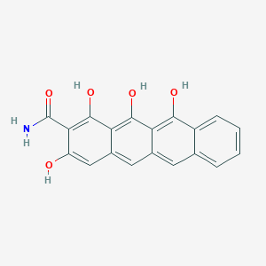 molecular formula C19H13NO5 B14128330 1,3,11,12-Tetrahydroxy-2-naphthacenecarboxamide CAS No. 3988-13-4