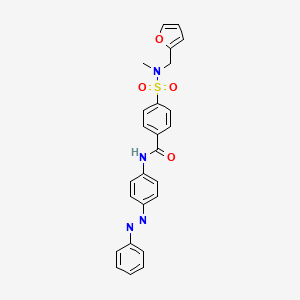 molecular formula C25H22N4O4S B14128352 (E)-4-(N-(furan-2-ylmethyl)-N-methylsulfamoyl)-N-(4-(phenyldiazenyl)phenyl)benzamide CAS No. 1006812-73-2