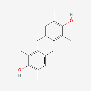 molecular formula C18H22O2 B14128360 3-[(4-Hydroxy-3,5-dimethylphenyl)methyl]-2,4,6-trimethylphenol CAS No. 4276-69-1