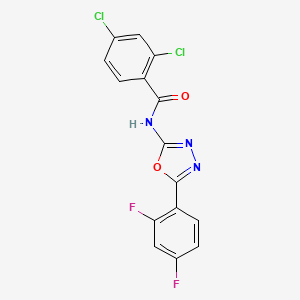 molecular formula C15H7Cl2F2N3O2 B14128386 2,4-dichloro-N-(5-(2,4-difluorophenyl)-1,3,4-oxadiazol-2-yl)benzamide CAS No. 1171694-08-8