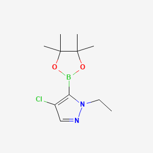 molecular formula C11H18BClN2O2 B14128397 4-Chloro-1-ethyl-5-(4,4,5,5-tetramethyl-1,3,2-dioxaborolan-2-yl)-1H-pyrazole 