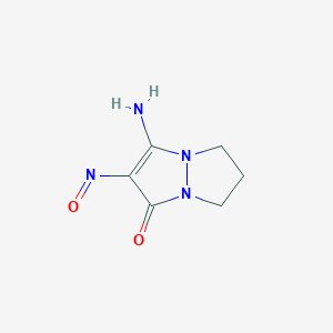 molecular formula C6H8N4O2 B14128415 7-amino-6-nitroso-2,3-dihydro-1H-pyrazolo[1,2-a]pyrazol-5-one CAS No. 857035-96-2