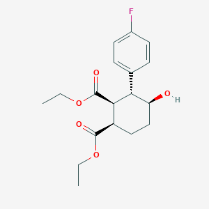 molecular formula C18H23FO5 B1412845 Diethyl (1R,2S,3R,4S)-3-(4-fluorophenyl)-4-hydroxycyclohexane-1,2-dicarboxylate CAS No. 860642-64-4
