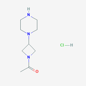 molecular formula C9H18ClN3O B1412855 1-(3-(Piperazin-1-yl)azetidin-1-yl)ethanone hydrochloride CAS No. 1485904-69-5